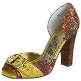 Naughty Monkey Womens Scribble Dibble Pump,Yellow/Brown,6.5 M