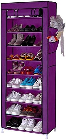 Wookrays 30-Pocket Shoe Accessories Closet Organizer Hanging Racks Closet Storage Purple