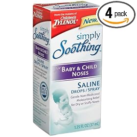 Tylenol Children's Simply Soothing Saline Drops/Spray, 1.25-Ounce Packages (Pack of 4)