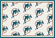 Miami Dolphins 5' 4" x 7' 8" Team Repeat Area Rug (White)