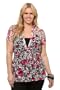 Torrid Plus Size Leopard And Rose Lace Smocked Tie Front Top