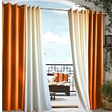 Orange Gazebo Solid Grommet Top Indoor Outdoor Curtain Panel