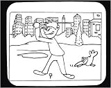 Mouse Pad with man, black and white, sports, club, swing, stick, Sweden, recreation, Europe, tee, golf, bird, entertainment, ball