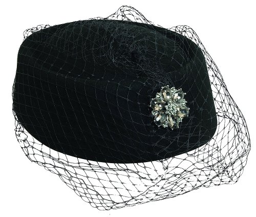 Scala Collezione Women's Felt PillBox Rhinestone Hat