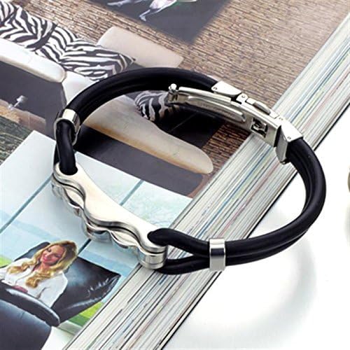 Superior Trade Fashion Jewelry Genuine Silicon Women's Bracelets Stainless Steel Bangle Chain Wristband Gift