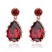 Junxin Jewelry Waterdrop Ruby Swarovski Dangle Earring Rose Gold Plated