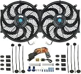 PROCOMP DUAL 12 INCH ELECTRIC FAN W/ DERALE THERMOSTAT KIT 16739