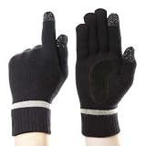 Isotoner Smartouch Knit Mens Gloves Black One Size