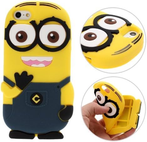 MANDALIBRE® Cute Cartoons 3D Silicone Case Back Cover Skin For iPhone 6 Plus, 5.5-inch (Minion Two Eyes 6 Plus)