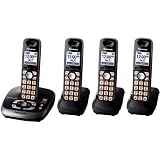 Panasonic KX-TG4034B DECT 6.0 PLUS Expandable Digital Cordless Answering System with 4 Handsets