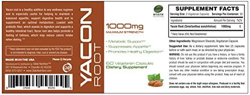 Yacon Root Extract-Colon Detox and Weight Loss Supplement, 60 Capsules, 30 day Supply, Helps Support Healthy Digestion, Faster Metabolism and Fat Burning (Pack of 3)