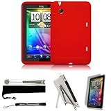 RED Cover Protective Slim Durable Silicon Skin Case for HTC Flyer 3G WiFi H ....