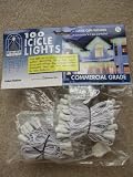 Strand of 100 Icicle Lights with Gutter Clips - Clear Bulbs