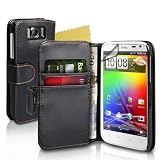 Schwarz Leder Portemonnaie Schutzh�lle F�r HTC Sensation XL Mit Displayschutzvon "Yousave"