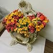 Kissing Doves Mossy Finished Planter Centerpiece (Antique Cream)