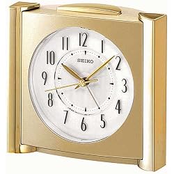 Seiko Bedside Alarm Get Up and Glow Clock Gold-Tone Metallic Case