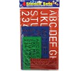 BAZIC 10, 17, 27, 40 mm Size Lettering Stencil Sets, 4 Per Pack