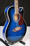 Lindo Slim Blue Electro Acoustic Guitar 'Dove' inlays - Superb DRAGON Decal -  30 DISCOUNT UNTIL CHRISTMAS DAY!