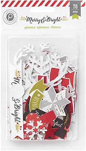 Merry & Bright Ephemera Cardstock Die-Cuts 70/Pkg-W/Glitter