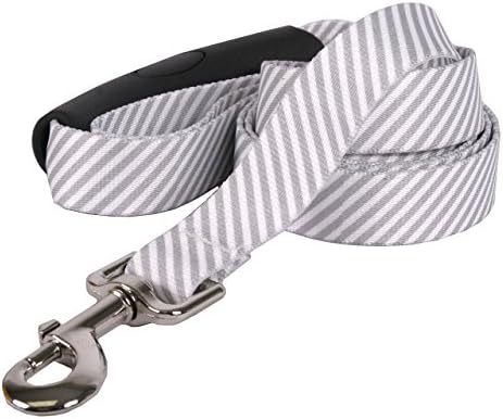 Southern Dawg Leash - Seersucker Gray - Large 1" wide x 5' long