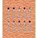 LB0004 / Piercing Labret - Lippenpiercing 1,2 x 8 mm aus Chirurgenstahl mit klarem Kristall