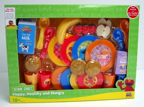 Childrens Toyshop  Toys : Sesame Street Happy, Healthy & Hungry 25 Piece Food Playset