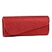 Damara Womens Oblique Flap Glitter Clutch Handbags