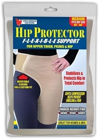 Flexible Hip Protector Support Upper Thighs Pelvis Hips Men Women Adjustable (Small Fits Hip Sizes:30" - 40")