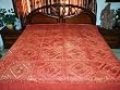 5p Red Hand Embroidered Mirrors Cotton King Bedding Bedspread Throw