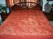 5p Red Hand Embroidered Mirrors Cotton King Bedding Bedspread Throw