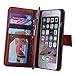 iPhone 6 Plus Case, iPhone 6s Plus Case, TabPow [Wallet Case] 9 Card Holder [Detachable Wallet Folio] PU Leather Flip Case Cover for iPhone 6 Plus/iPhone 6s Plus (5.5 inch), Brown