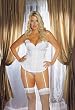Plus Size Satin sleepwear corset with pearl neckline detail