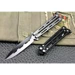 8.5" Black Open Butterfly Look Handle Design Pocket Folding Knife/cold Stainless Steel