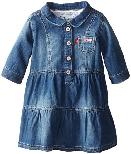Xsen Baby-Girls Infant Delphie Denim Dresses, Iced Blue, size 18 Months