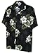 Pacific Legend Men's Hibiscus & Palm Hawaiian Shirt (Black)