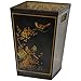 Oriental Furniture Black Lacquer Trash Bin