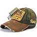 ililily Vintage Distressed Fashion Design Text Baseball Cap Trucker Hat Snapback