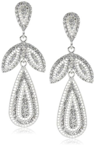 Nina Bridal Maeve Vintage Inspired Crystal Filigree Chandelier Earrings