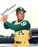 Bert Campaneris Autographed/ Original Signed 8x10 Color Photo Showing Him with the Kansas City Athletics