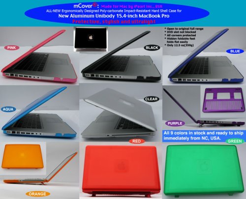 mCover® CLEAR Hard Shell Case for Aluminum Unibody MacBook Pro (Black keys, #A1286) 15-inch