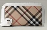 Burberry - Burberry Check Zip Wallet - White Color