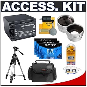 Deluxe Accessory Kit with Spare NP-FH100 Battery + 2x Telephoto Lens + 0.5x Wide Angle... by Cameta