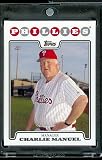2008 Topps # 632 Charlie Manuel, Manager - Philadelphia Phillies - MLB Baseball Trading Card in a Protective Screw Down Display Case
