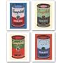 (11x14) Andy Warhol Lot of 4 Campbell's Soup Can Set 1965 Art Prints Posters