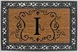 Monogram Coir Doormat Insert with Rubber Base Frame - I