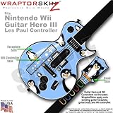Penguins on Blue Skin by WraptorSkinz TM fits Nintendo Wii Guitar Hero III  ....
