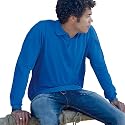 Fruit of the Loom 100% Cotton Premium Long Sleeve Pique Polo Shirt
