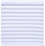 Sinland Microfiber Cleaning Cloths Washcloth 12Inchx12Inch 12 Pack White