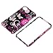 Snap-on Rubber Coated Case compatible with Apple iPhone 4 / 4S, Pink / Black Butterfly