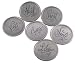 American Retold Etched Antique Nickel Toasting Coasters, Set of 6